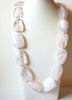 Retro Massive Pale Pink Cloudy White Necklace 83020