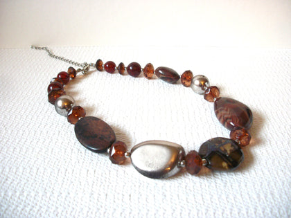 Bohemian Brown Silver Vintage Necklace 90120