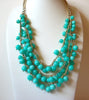 Retro Turquoise Blue Cluster Necklace 90220