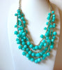 Retro Turquoise Blue Cluster Necklace 90220