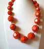 Retro Bright Orange Chunky Necklace 90220