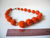 Retro Bright Orange Chunky Necklace 90220