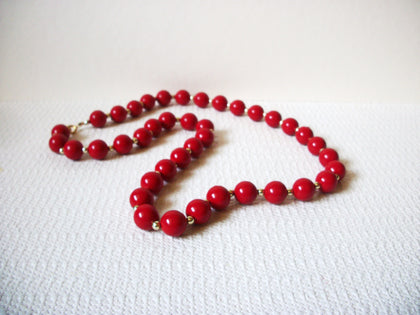 Retro Vivid Red Gold Necklace 90320