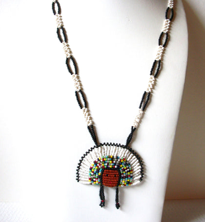 Vintage Native American Glass Necklace 90320