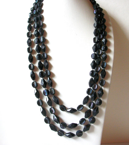 Retro 72 inch Long Charcol Necklace 90420