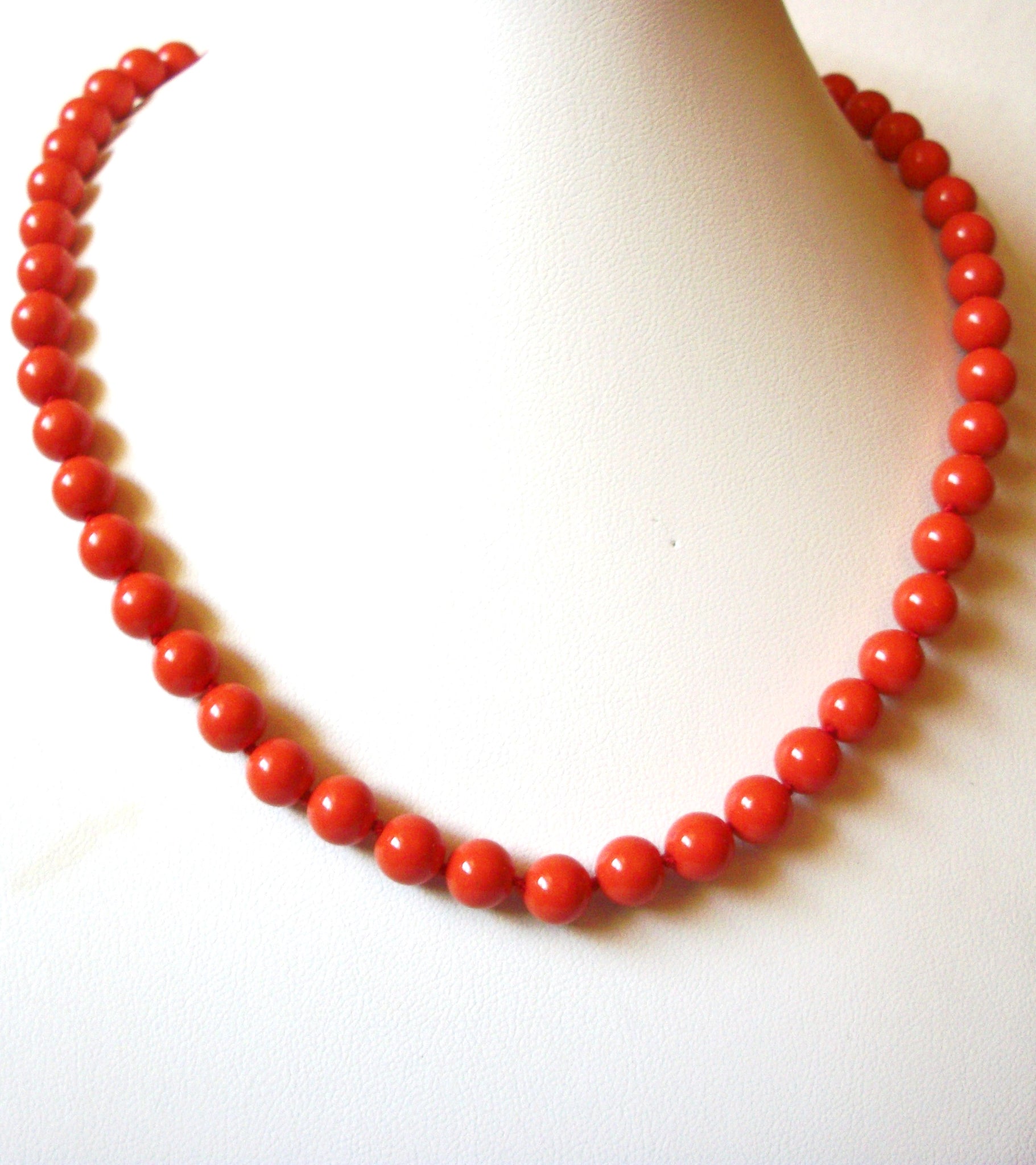 Retro Pumpkin Orange Glass Necklace 90520