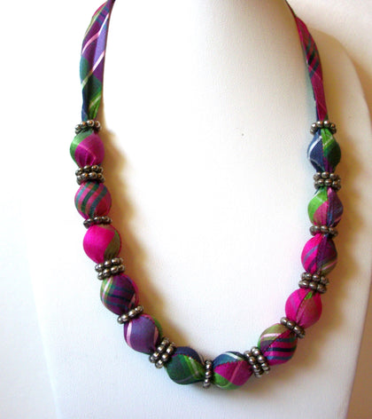 Retro Bold Bright Fabric Necklace 90520