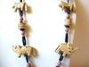 African Carved Wood Animals Necklace 90520