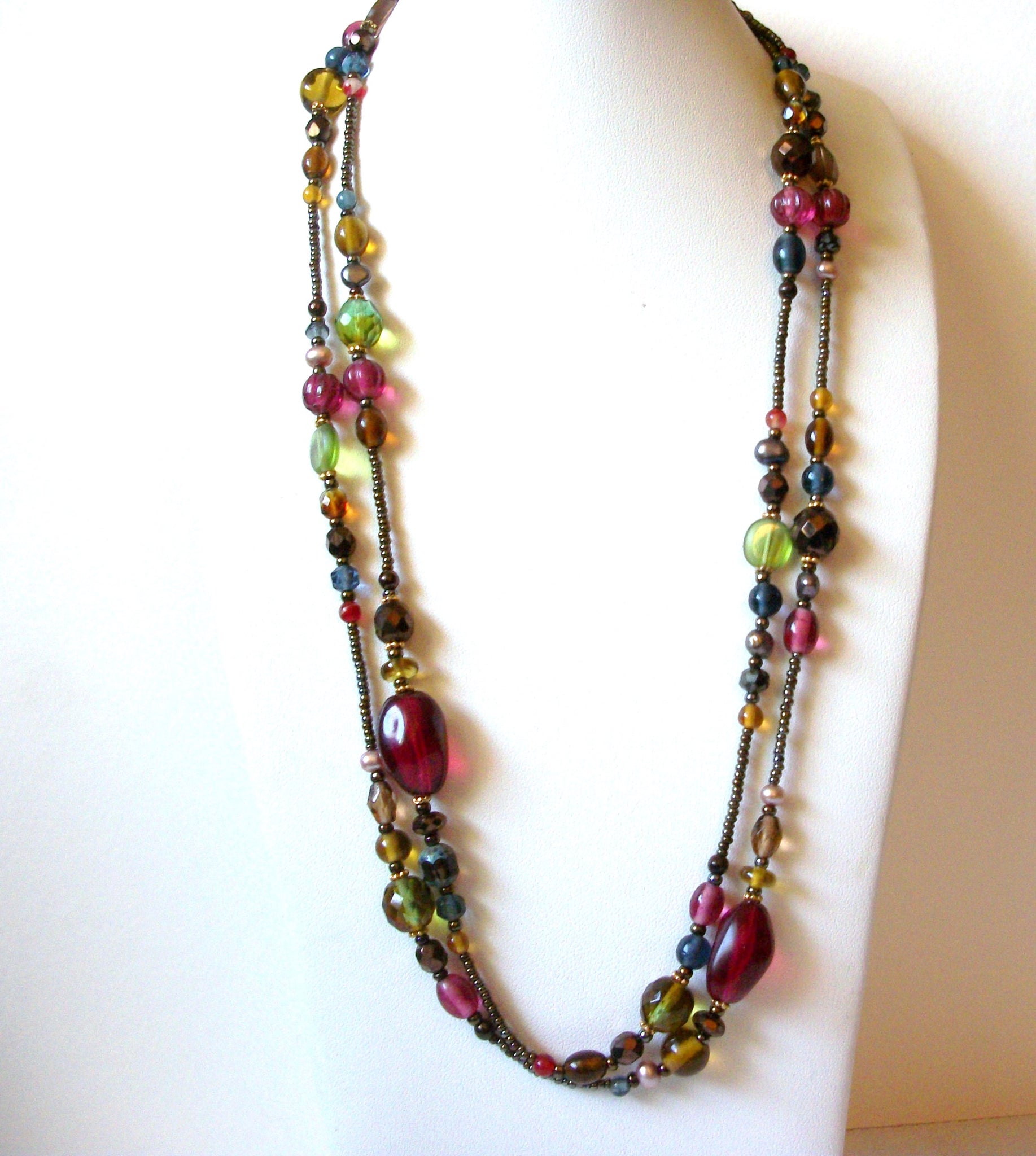 Retro Colorful Glass Beads Necklace 90520