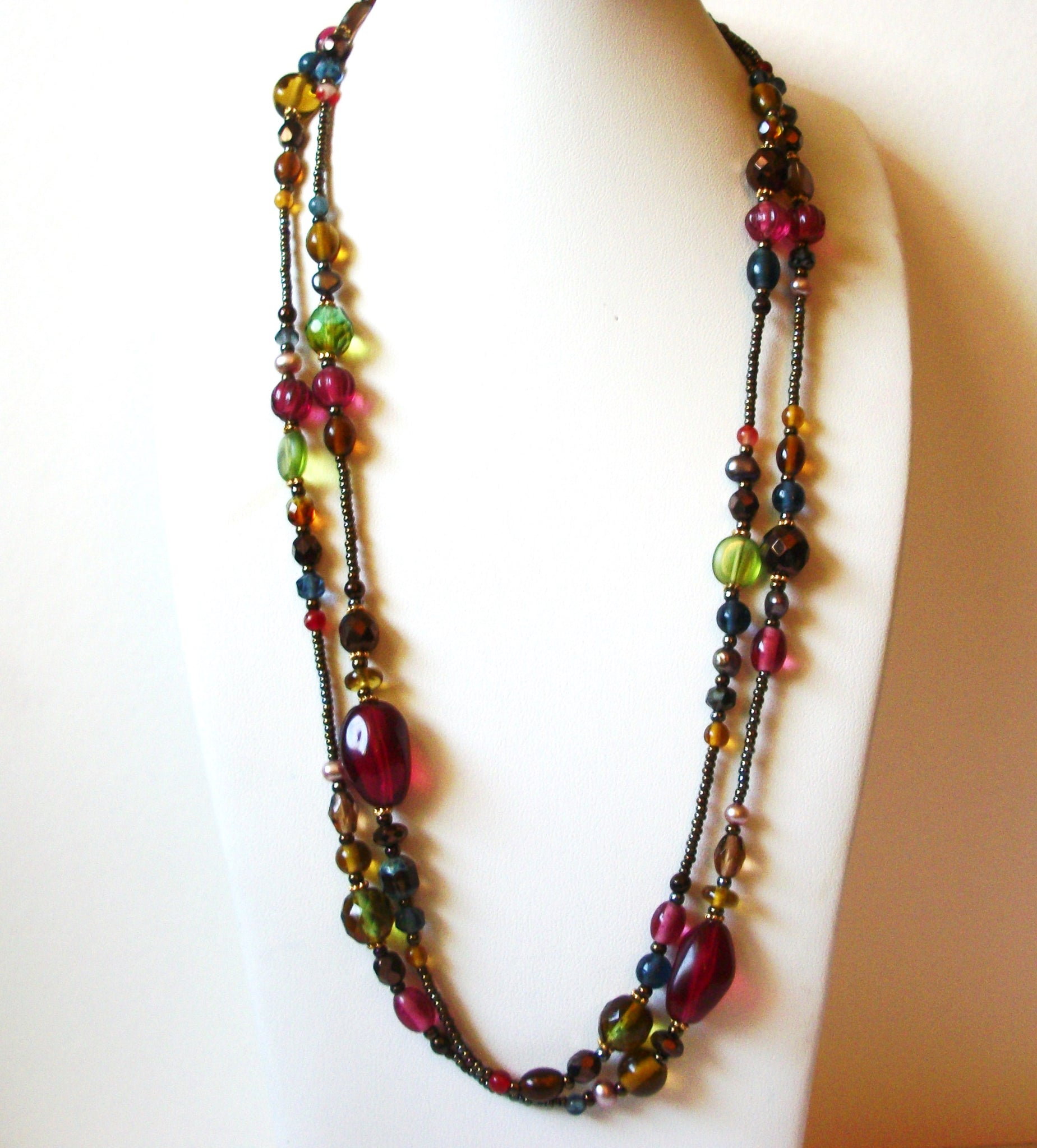 Retro Colorful Glass Beads Necklace 90520