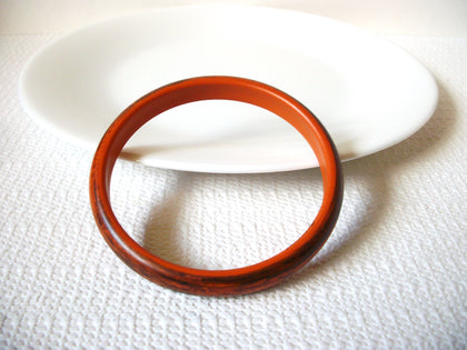 Retro Pumpkin Orange Black Wood Bangle Bracelet 90620