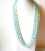 Vintage Pale Blue Crackle Beads Necklace 90520