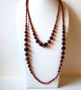 Retro Dark Red Translucent Glass Necklace 90620