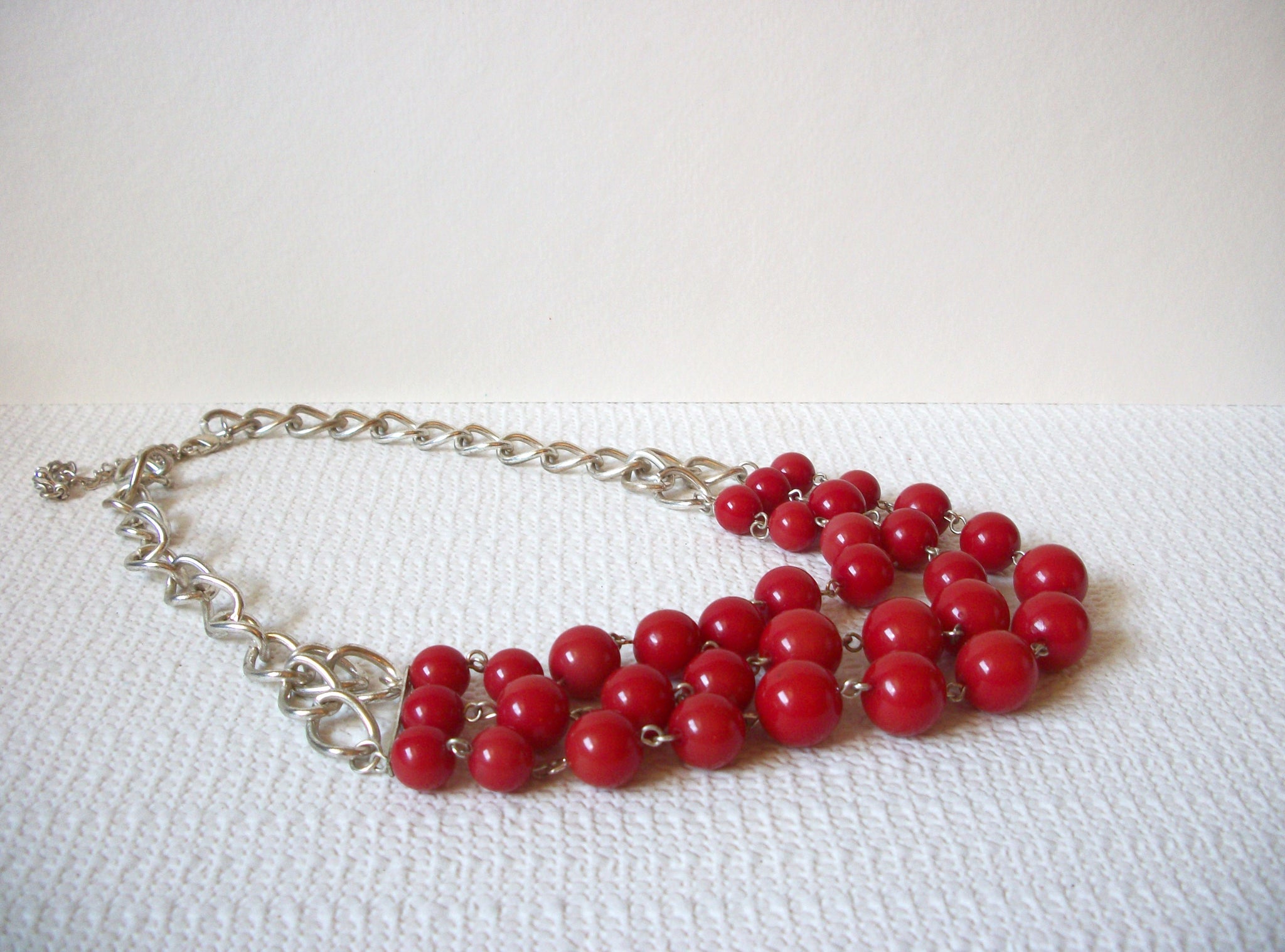 Retro Red Silver Necklace 90620