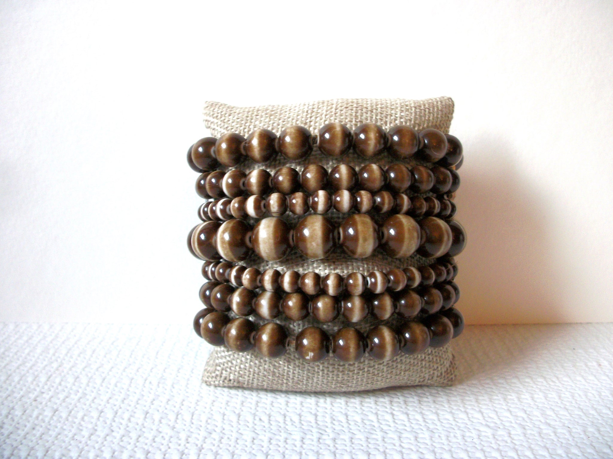 Retro Brown Tan Chunky Bracelet 90720