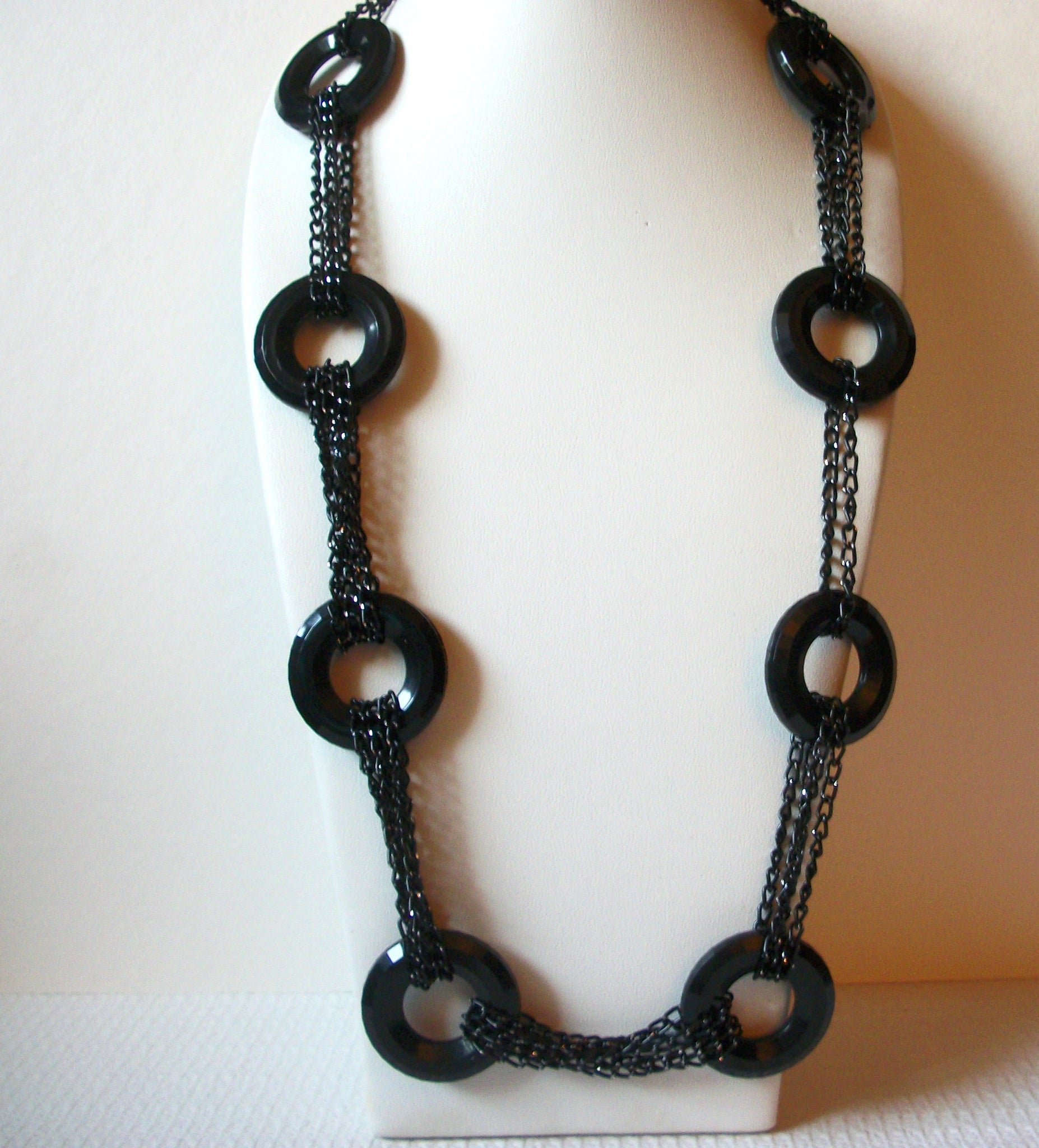 Retro Black Beaded Necklace 90720