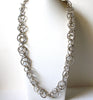 Retro Heavier Silver Toned Links Necklace 90820