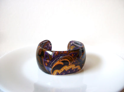 Vintage Paisley Plastic Cuff Bracelet 91020