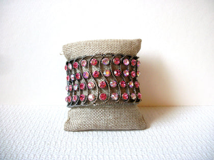 Retro Massive Pink Rhinestones Cuff Bracelet 91020