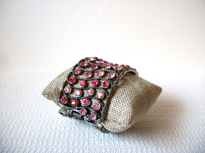 Retro Massive Pink Rhinestones Cuff Bracelet 91020