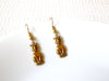 Vintage Brass Cat Earrings 91020