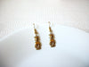 Vintage Brass Cat Earrings 91020