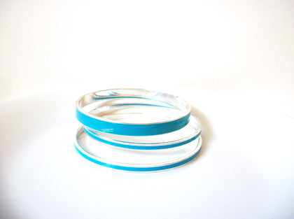 Retro Silver Blue Metal Bangles 91020