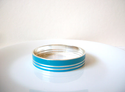 Retro Silver Blue Metal Bangles 91020