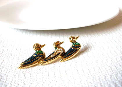 Vintage Rhinestone Duck Brooch Pin 91120