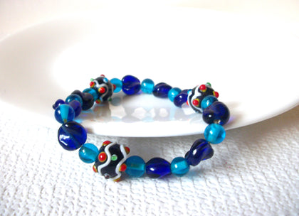 Retro Lamp Work Blue Glass Bracelet 91120