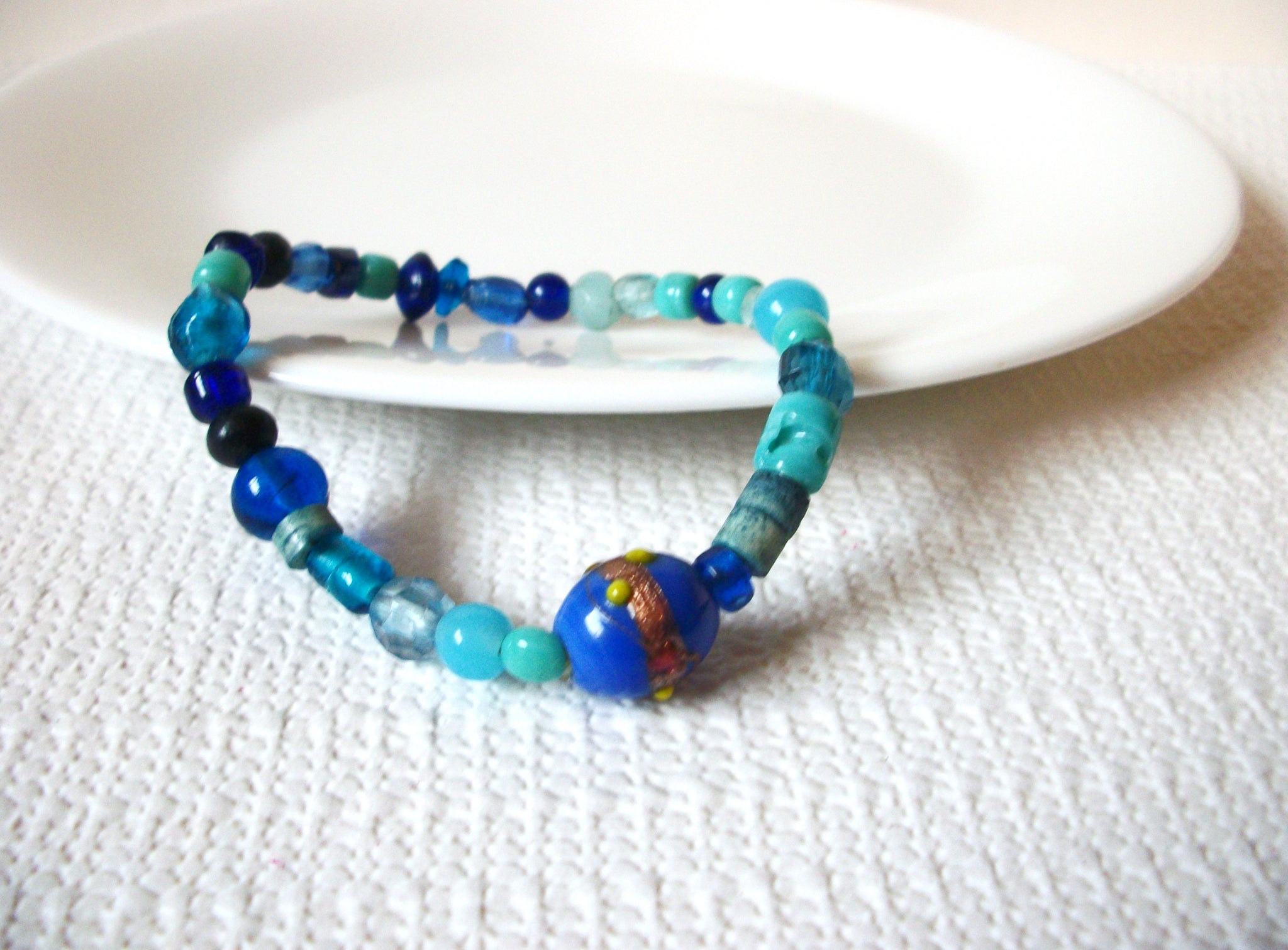 Vintage Blue Glass Bracelet 91120