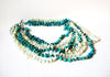 Vintage Mother Of Pearl Turquoise Stone Chips Necklace 91220