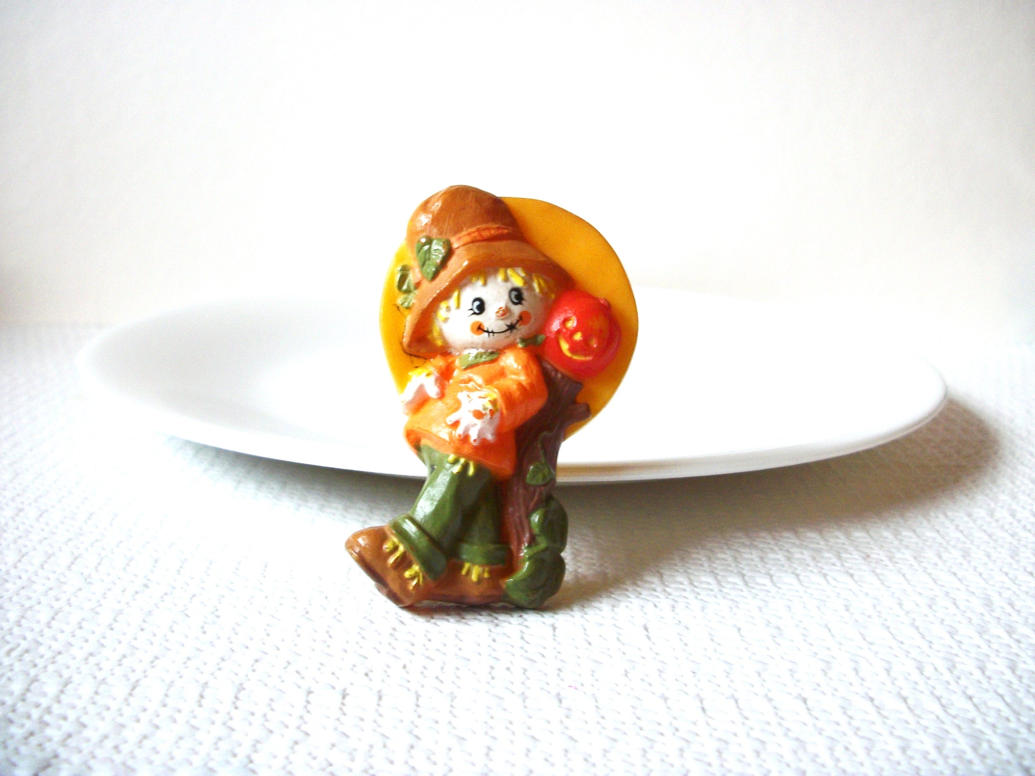 Vintage Celluloid Scarecrow Brooch Pin 91120