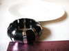 Retro Black Lucite Silver Bracelet 91120