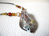 Vintage Fused Glass Pendant Necklace 91220