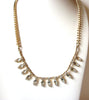 Vintage Gold Clear Rhinestone Necklace 91220