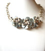 Vintage Grey Shell Flower Pearl Necklace 91220