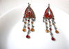 Retro Glass Rhinestones Chandelier Earrings 91220