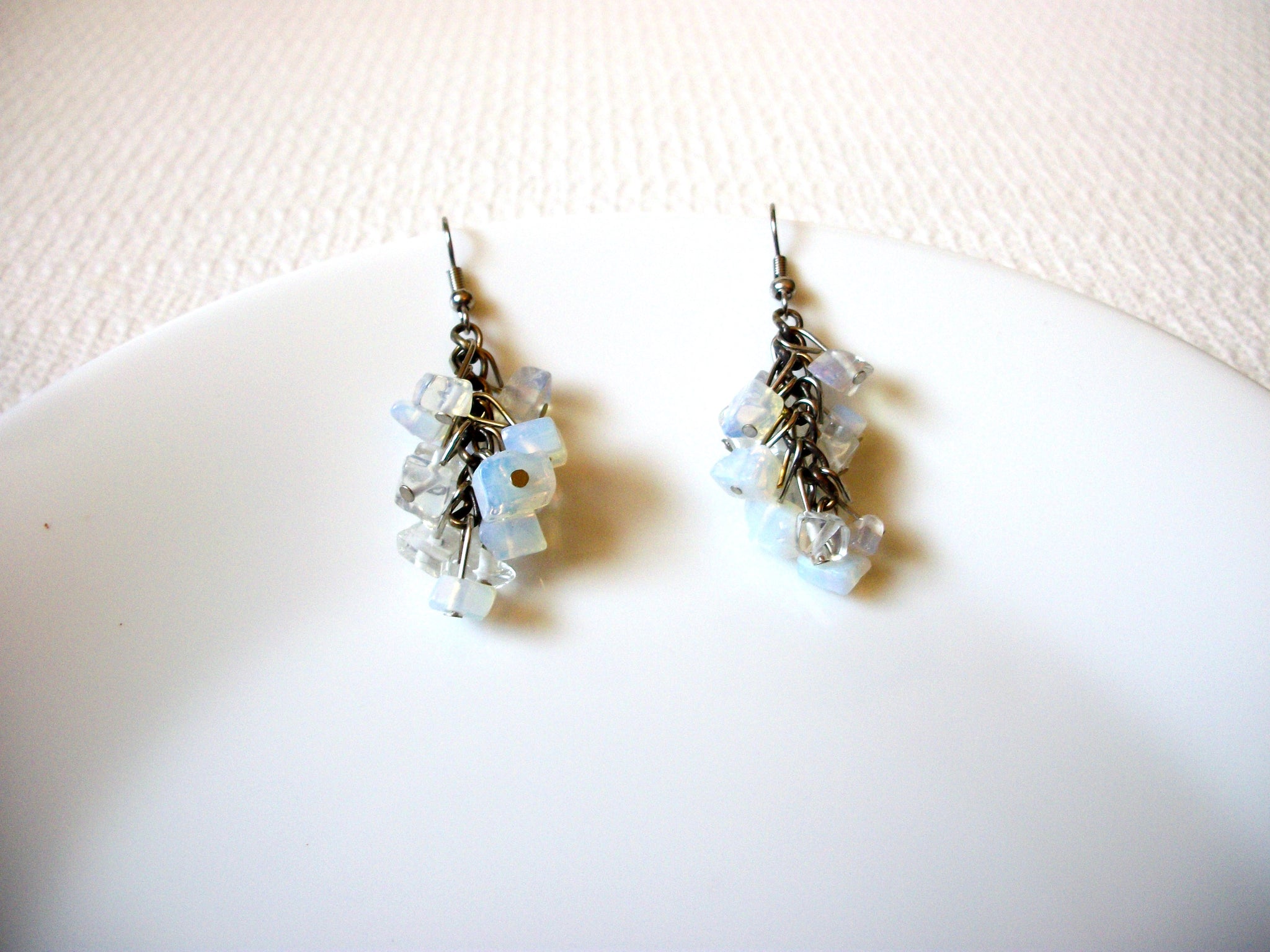 Retro Clear Frosted Glass Earrings 91320