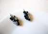 Retro Clear Black Glass Grape Earrings 91320