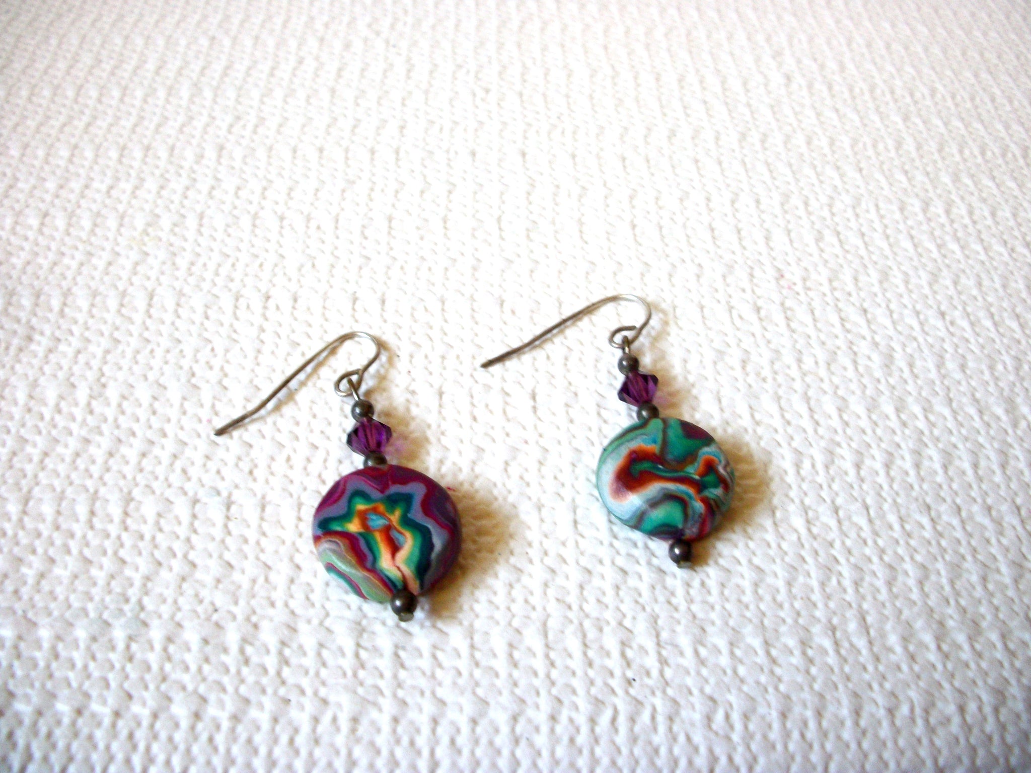 Retro Colorful Fimo Earrings 91320