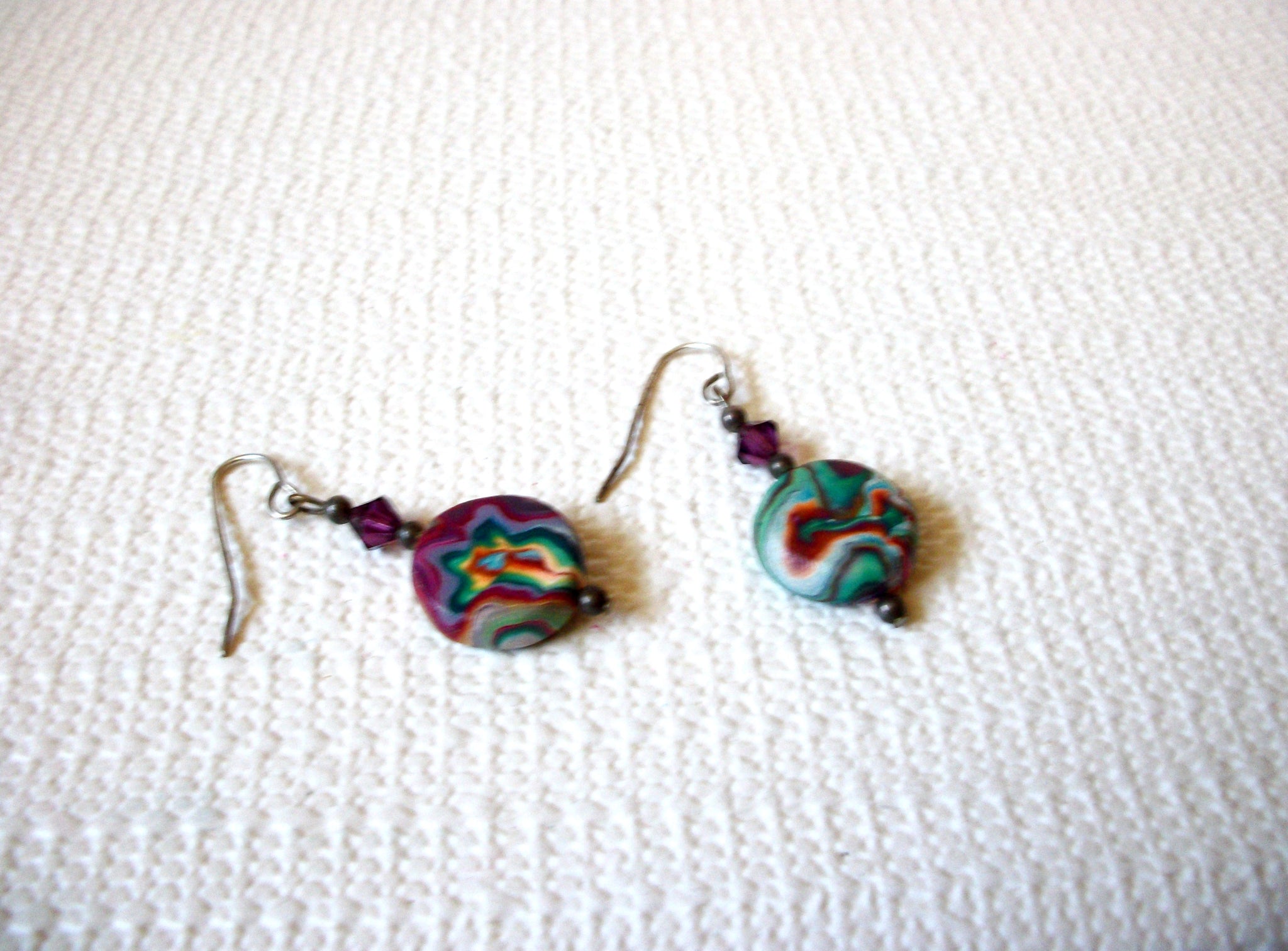 Retro Colorful Fimo Earrings 91320