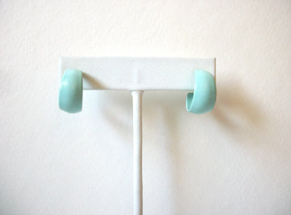 Retro Pastel Blue Enameled Earrings 91320