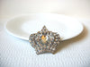 Vintage Clear Rhinestones Crown Queen Brooch Pin 91320