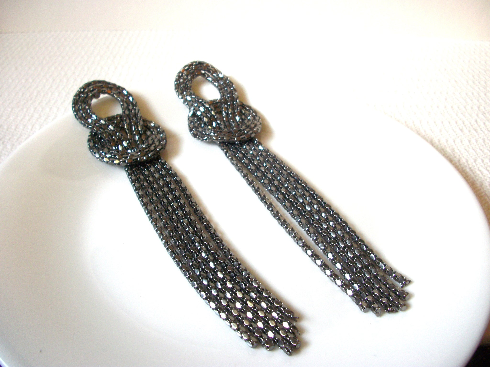 Retro 6 Inch Long Metal Earrings 91420