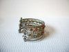 Retro Silver Toned Glass Cuff Bracelet 91220