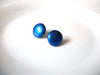 Retro Blue Button Dome Earrings 91420