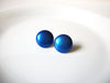 Retro Blue Button Dome Earrings 91420