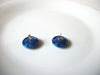 Retro Blue Button Dome Earrings 91420