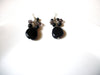 Retro Black Grey Glass Earrings 91420